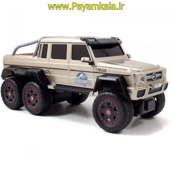 (JURASSIC WORLD) ماکت فلزی اسباب بازی مرسدس بنز بزرگ (1:24)(MERCEDES-BENZ G63 AMG 6X6) ساخت JADA بژ