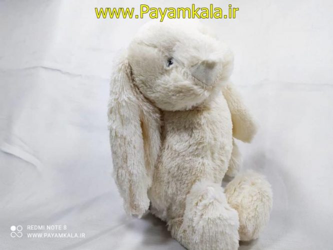 عروسک پولیشی خرگوش آویزدار (1074-RABBIT) سفید