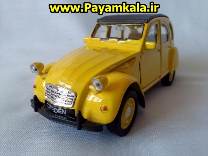 ماکت فلزی اسباب بازی عقب کش ژیان : ماشین نوستالژی سیتروئن citroen 2 cv خرید فروش اسباب بازی