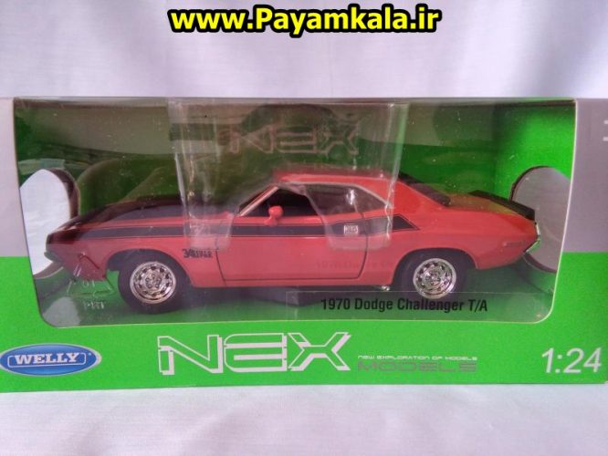 ماکت ماشین دوج چلنجر 1970(DODGE CHALLENGER T\A) بزرگ 1:24 ساخت WELLY جزییات 100 درصد: فروش انواع ماکت ماشینهای ایرانی و خارجی ارسال پستی سراسر ایران