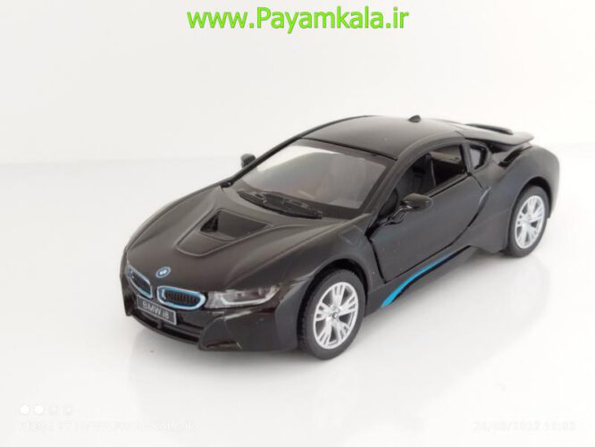 ماکت ماشین اسباب بازی ب ام و I8 مشکی (BMW I8 BY KINSMART)