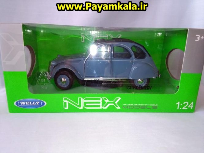 ماکت فلزی ماشین اسباب بازی ژیان 2CV (سیتروئن) بزرگ 1:24 ساخت WELLY