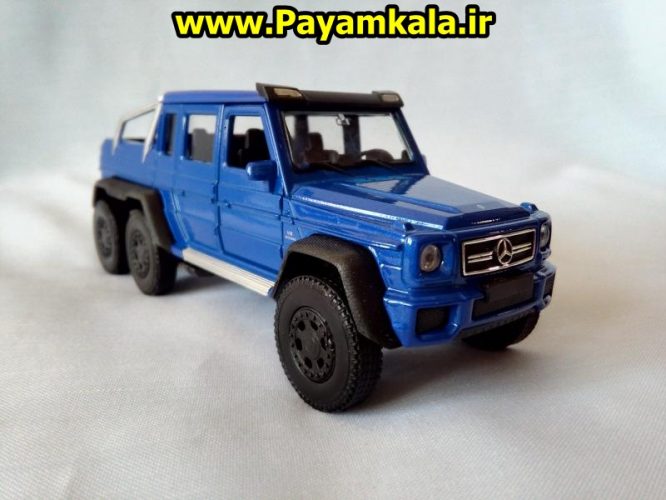 Mercedes-Benz G63 AMG 6X6 (آبی) ماکت ماشین فلزی اسباب بازی مرسدس بنز شاسی بلند 6 چرخ(1:32 WELLY)