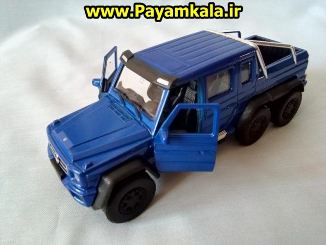 Mercedes-Benz G63 AMG 6X6 (آبی) ماکت ماشین فلزی اسباب بازی مرسدس بنز شاسی بلند 6 چرخ(1:32 WELLY)