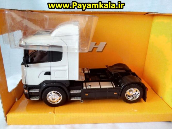 ماکت تریلی اسکانیا تک محور (SCANIA R470) بزرگ 1:32ساخت WELLY جزییات 100 درصد