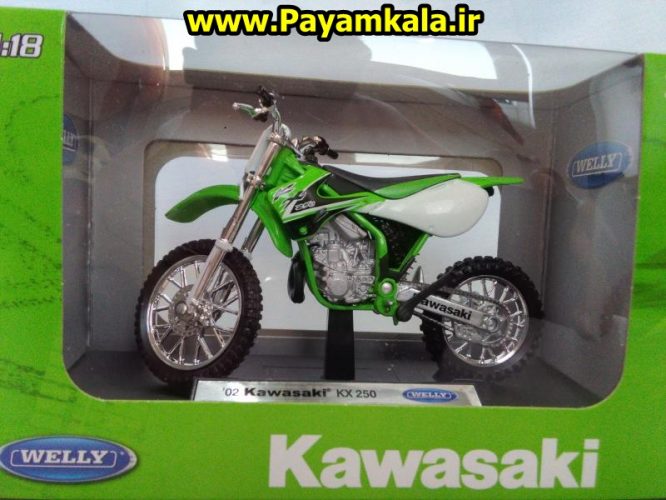 ماکت فلزی موتورسیکلت کاوازاکی (Kawasaki KX 250 BY WELLY)(1/18) ساخت ویلی : فروشگاه اینترنتی پیام کالا خرید فروش انواع کالای اصلی