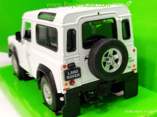 ماکت فلزی ماشین اسباب بازی لندروردیفندر (Land Rover Defender) بزرگ 1:24 ساخت WELLY سفید