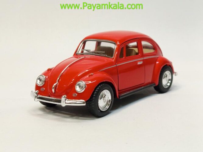 ماکت فلزی ماشین فولکس کینسمارت قرمز (Volkswagen Classical Beetle BY KINSMART)