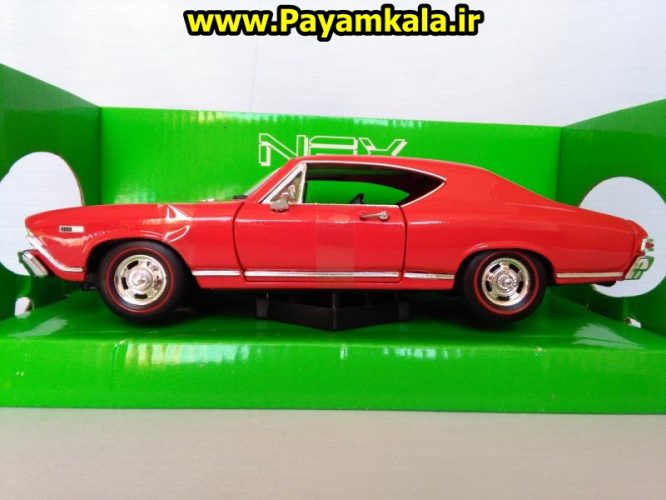 ماکت فلزی ماشین اسباب بازی شورلت (1968 Chevrolet Chevelle SS) بزرگ 1:24 ساخت WELLY جزییات 100 درصد