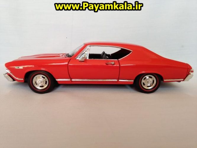 ماکت فلزی ماشین اسباب بازی شورلت (1968 Chevrolet Chevelle SS) بزرگ 1:24 ساخت WELLY جزییات 100 درصد