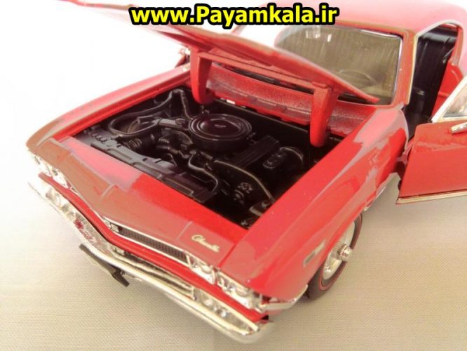 ماکت فلزی ماشین اسباب بازی شورلت (1968 Chevrolet Chevelle SS) بزرگ 1:24 ساخت WELLY جزییات 100 درصد