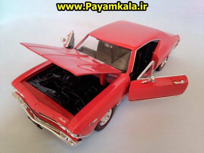 ماکت فلزی ماشین اسباب بازی شورلت (1968 Chevrolet Chevelle SS) بزرگ 1:24 ساخت WELLY جزییات 100 درصد