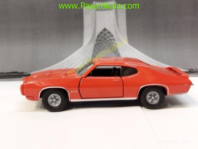 ماشین فلزی پونتیاک (1969 Pontiac GTO 1:34 BY WELLY) نارنجی