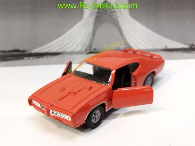ماشین فلزی پونتیاک (1969 Pontiac GTO 1:34 BY WELLY) نارنجی