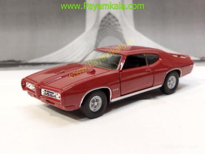 ماشین فلزی پونتیاک (1969 Pontiac GTO 1:34 BY WELLY) قرمز