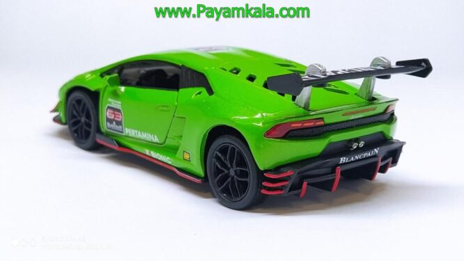 ماکت ماشین اسباب بازی فلزی لامبورگینی هوراکان(Lamborghini Huracan BY KINSMART) سبز