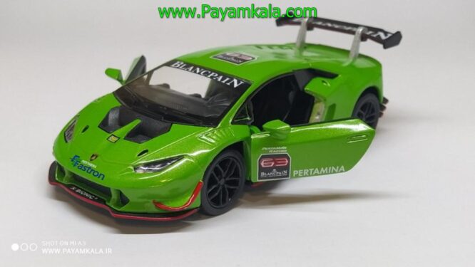 ماکت ماشین اسباب بازی فلزی لامبورگینی هوراکان(Lamborghini Huracan BY KINSMART) سبز