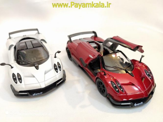 ماشین اسباب بازی فلزی عقب کش پاگانی (PAGANI HUAYRA BC 2016 BY KINSMART) آبی