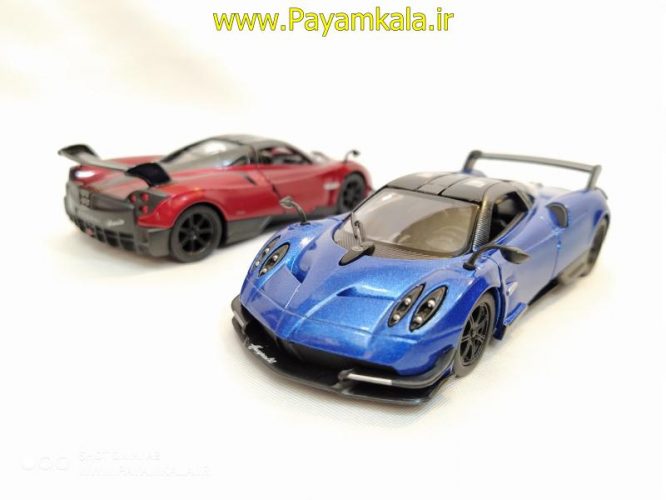 ماشین اسباب بازی فلزی عقب کش پاگانی (PAGANI HUAYRA BC 2016 BY KINSMART) آبی