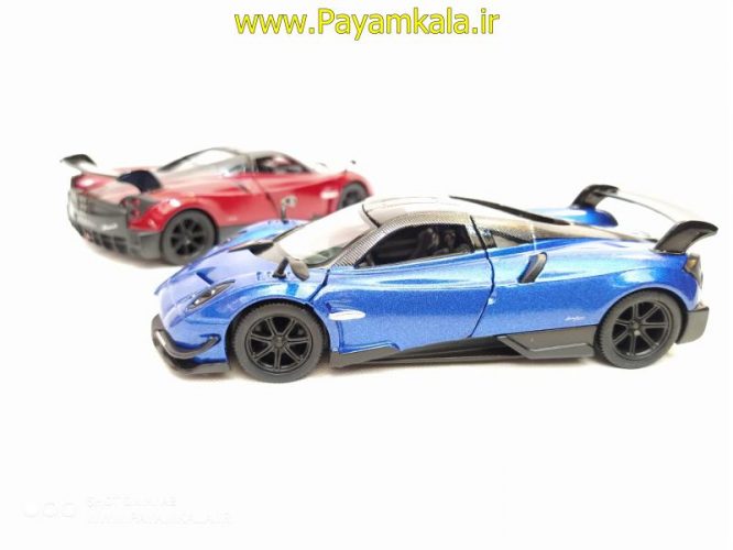 ماشین اسباب بازی فلزی عقب کش پاگانی (PAGANI HUAYRA BC 2016 BY KINSMART) آبی