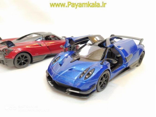 ماشین اسباب بازی فلزی عقب کش پاگانی (PAGANI HUAYRA BC 2016 BY KINSMART) آبی