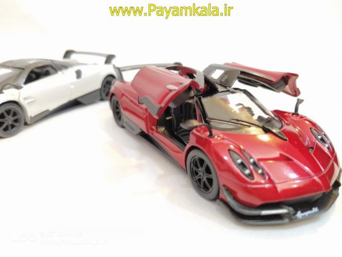 ماشین اسباب بازی فلزی عقب کش پاگانی (PAGANI HUAYRA BC 2016 BY KINSMART) آبی