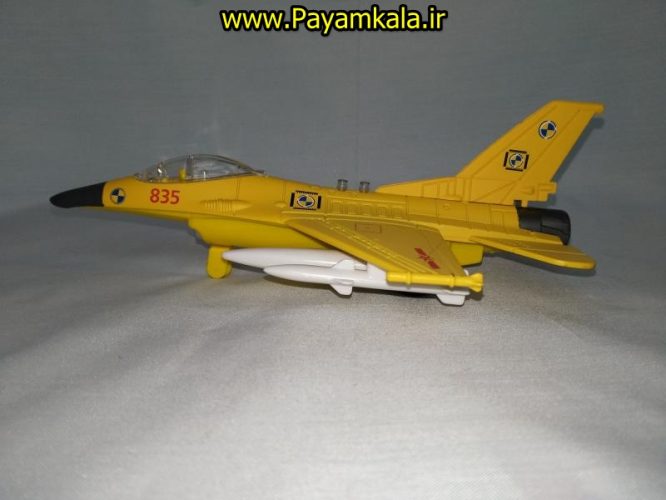 هواپیما جنگنده F-16 صدادار-چراغدار فلزی دربازشو عقب کش طرح 06