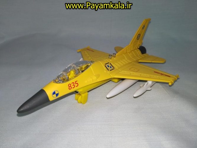 هواپیما جنگنده F-16 صدادار-چراغدار فلزی دربازشو عقب کش طرح 06