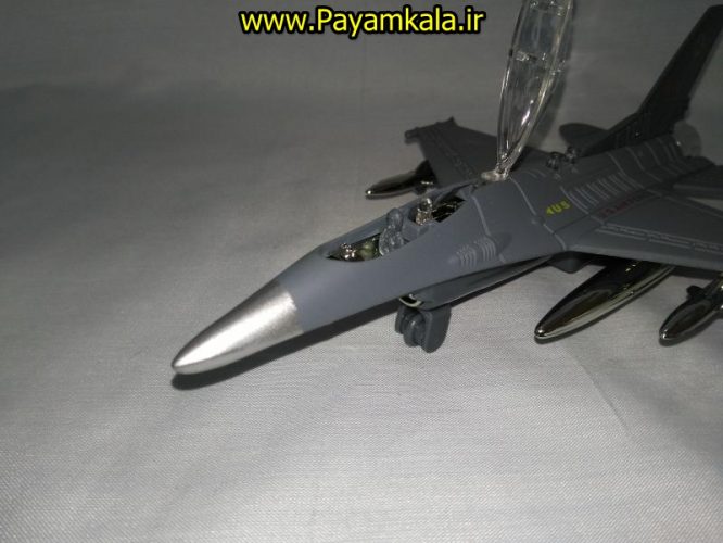 هواپیما جنگنده F-16 صدادار-چراغدار فلزی دربازشو عقب کش طرح 08