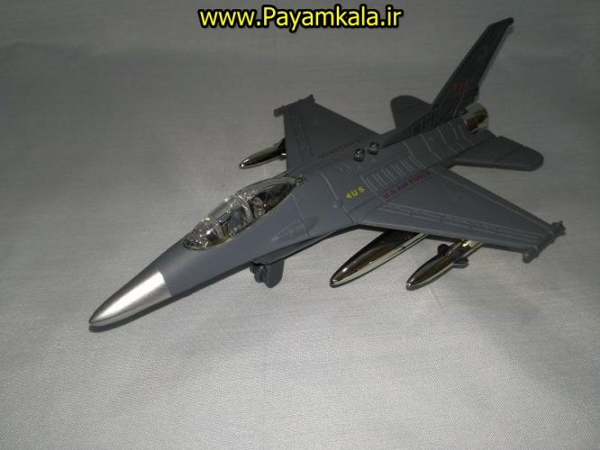 هواپیما جنگنده F-16 صدادار-چراغدار فلزی دربازشو عقب کش طرح 08