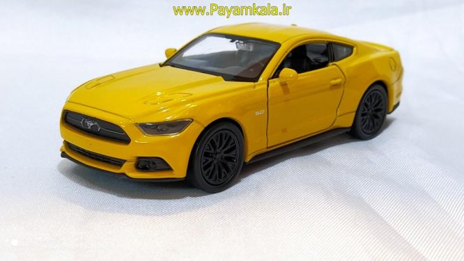 ماشین اسباب بازی فورد موستانگ (2015 FORD MUSTANG GT BY WELLY) زرد