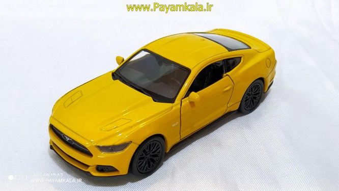 ماشین اسباب بازی فورد موستانگ (2015 FORD MUSTANG GT BY WELLY) زرد