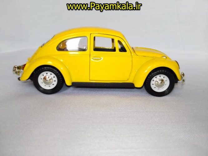 (در کاپوت بازشو) ماکت فلزی ماشین فولکس سبز (Volkswagen Classical Beetle)