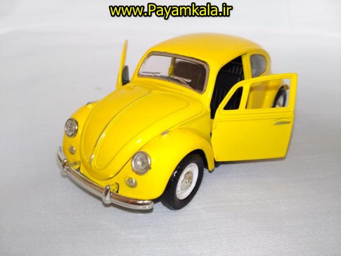 (در کاپوت بازشو) ماکت فلزی ماشین فولکس سبز (Volkswagen Classical Beetle)