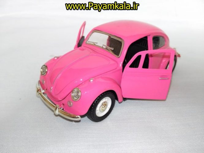 (در کاپوت بازشو) ماکت فلزی ماشین فولکس سبز (Volkswagen Classical Beetle)