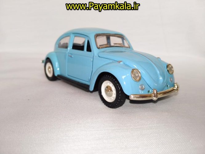 (در کاپوت بازشو) ماکت فلزی ماشین فولکس سبز (Volkswagen Classical Beetle)