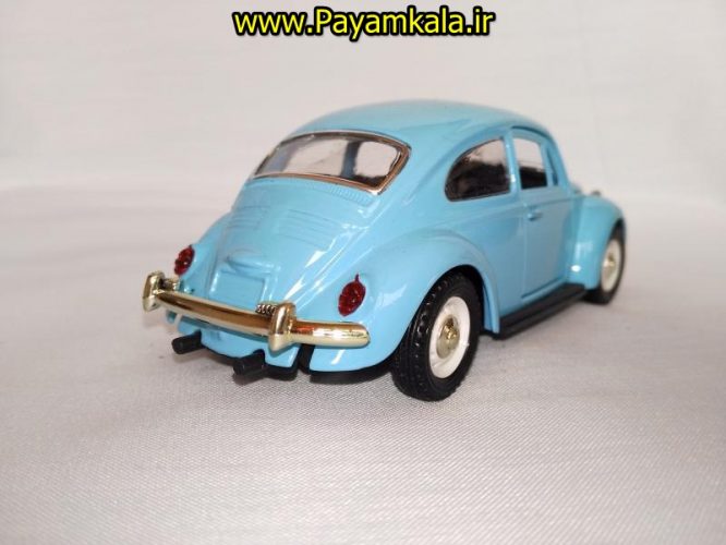 (در کاپوت بازشو) ماکت فلزی ماشین فولکس سبز (Volkswagen Classical Beetle)