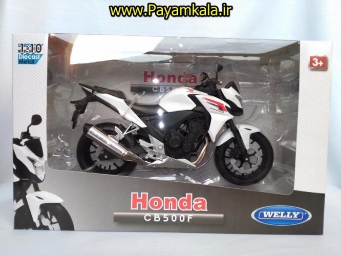 (سایز بزرگ) ماکت فلزی موتورسیکلت هوندا (Honda CB500F BY WELLY)(1/10)