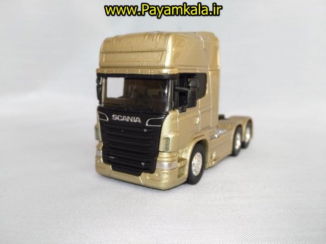 ماکت تریلی اسکانیا (SCANIA V8 R730) سایز 1:64 ساخت WELLY