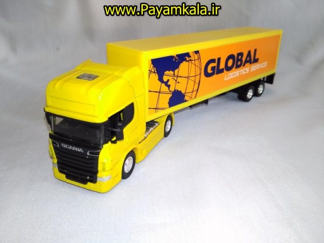 (ترانزیت) ماکت تریلی اسکانیا (SCANIA V8 R730) سایز 1:64 ساخت WELLY