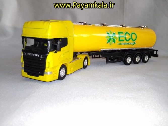 (تانکر) ماکت تریلی اسکانیا (SCANIA V8 R730) سایز 1:64 ساخت WELLY