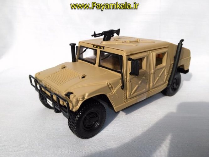 ماکت فلزی ماشین اسباب بازی هامر جنگی بزرگ سایز (1:27) رنگ خاکی (HUMVEE BY MAISTO)