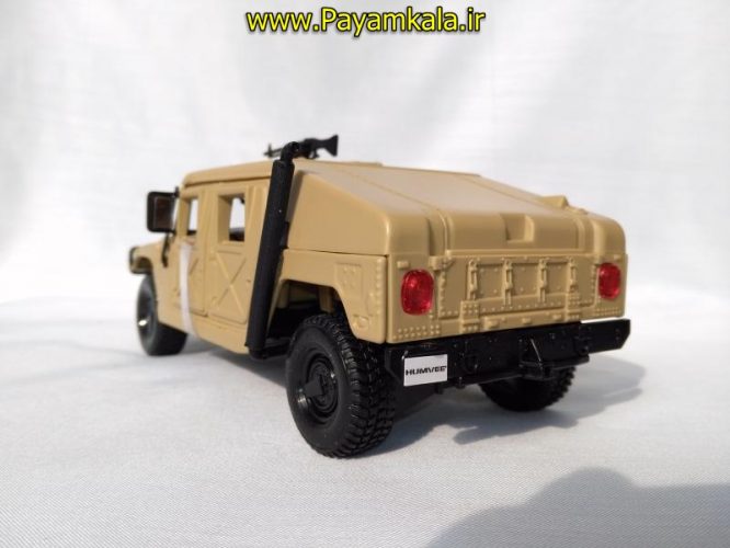 ماکت فلزی ماشین اسباب بازی هامر جنگی بزرگ سایز (1:27) رنگ خاکی (HUMVEE BY MAISTO)