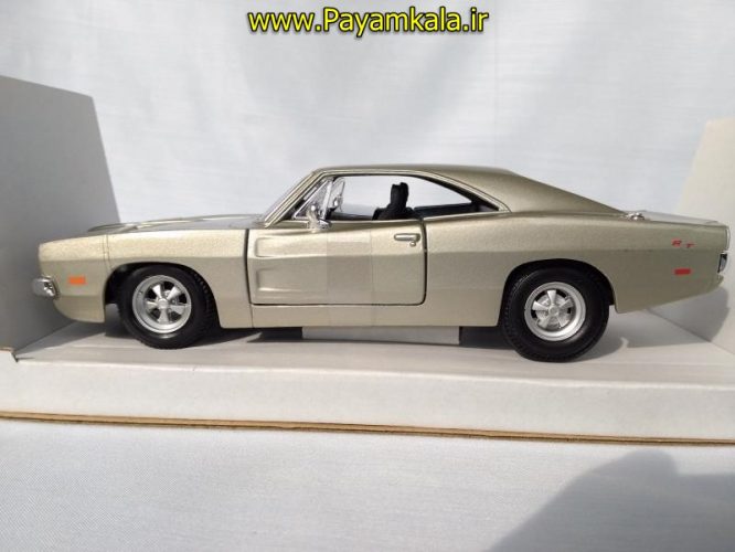 ماکت فلزی ماشین اسباب بازی دوج چارجر بزرگ سایز (1:24) رنگ بژ (DODGE 1969 CHARGER RT BY MAISTO)