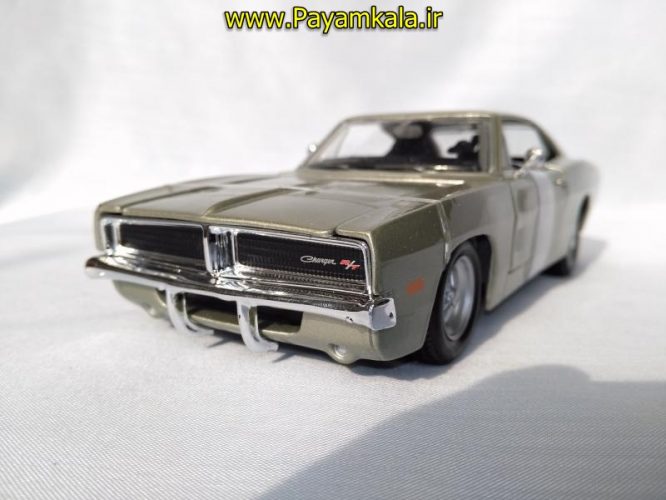 ماکت فلزی ماشین اسباب بازی دوج چارجر بزرگ سایز (1:24) رنگ بژ (DODGE 1969 CHARGER RT BY MAISTO)