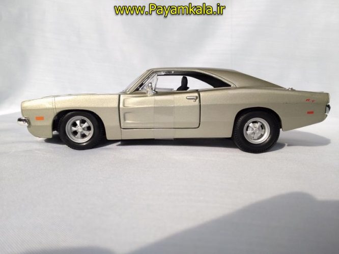 ماکت فلزی ماشین اسباب بازی دوج چارجر بزرگ سایز (1:24) رنگ بژ (DODGE 1969 CHARGER RT BY MAISTO)