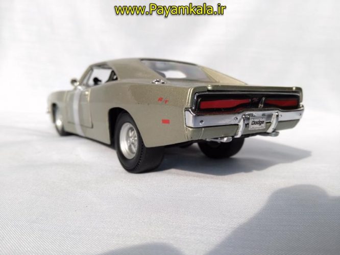 ماکت فلزی ماشین اسباب بازی دوج چارجر بزرگ سایز (1:24) رنگ بژ (DODGE 1969 CHARGER RT BY MAISTO)