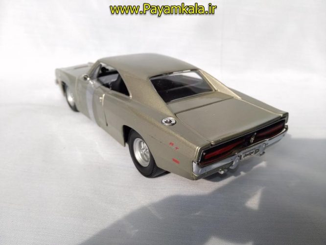 ماکت فلزی ماشین اسباب بازی دوج چارجر بزرگ سایز (1:24) رنگ بژ (DODGE 1969 CHARGER RT BY MAISTO)