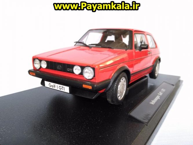 ماکت فلزی فولکس واگن گلف بزرگ (1:18) (VOLKSWAGEN GOLF I GTI BY WELLY) رنگ قرمز