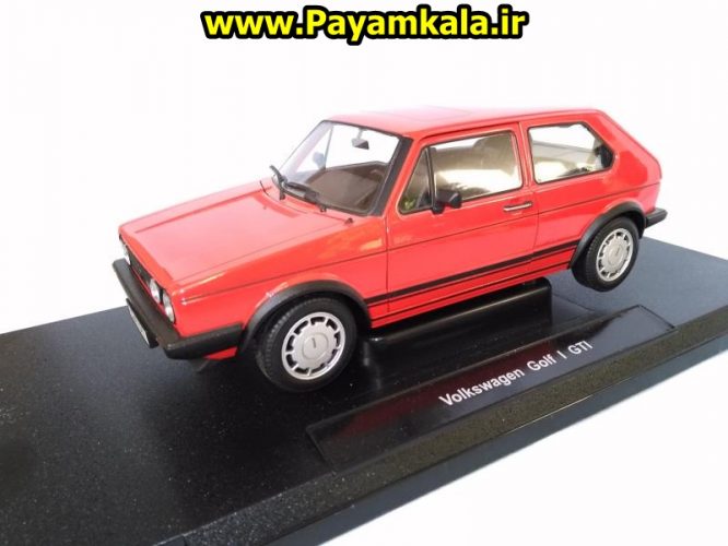 ماکت فلزی فولکس واگن گلف بزرگ (1:18) (VOLKSWAGEN GOLF I GTI BY WELLY) رنگ قرمز